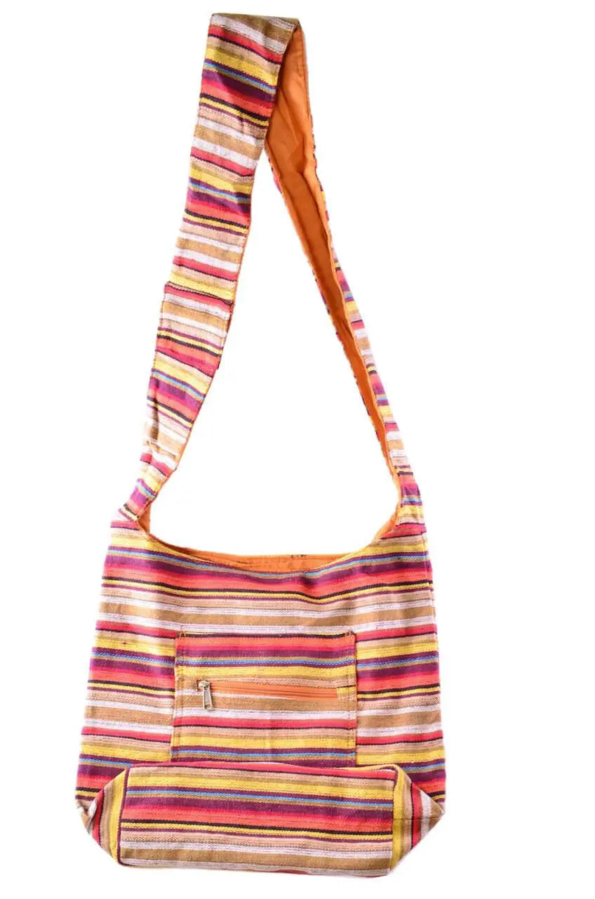 Bunte Ethno-Schultertasche gestreift Goa Beutel