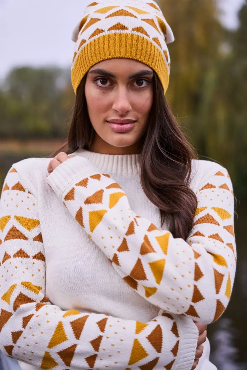 Tranquillo Gemusterte Baumwoll-Strickmütze Bio-Baumwolle Fairtrade