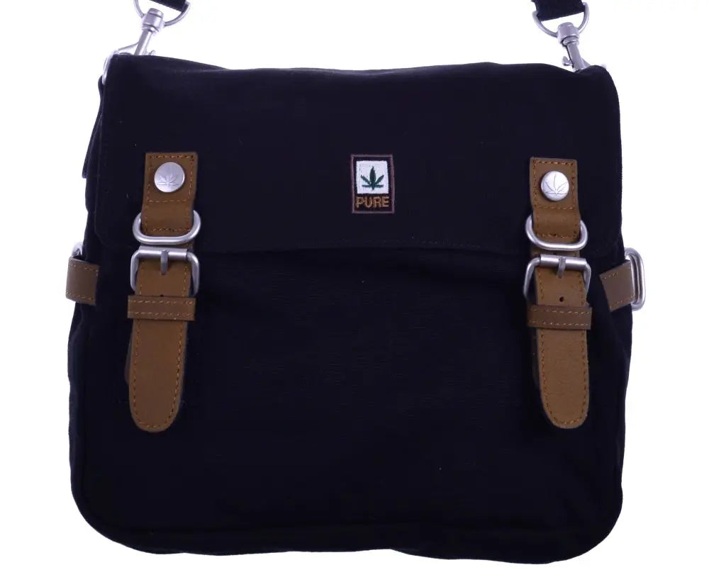 Hanf Tasche Lederbeschläge PURE Hanfzeichen