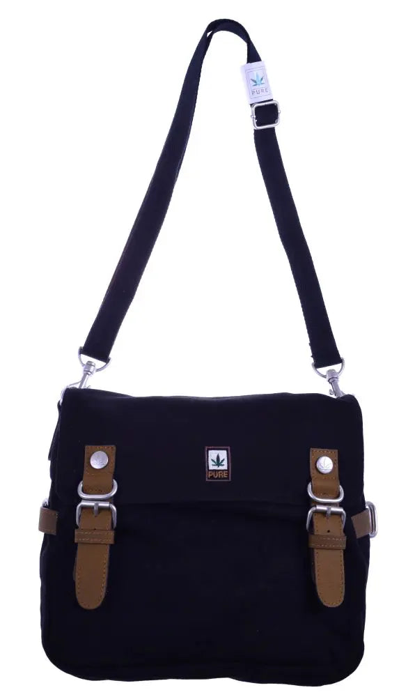 Hanf Tasche Lederbeschläge PURE Hanfzeichen