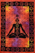 Chakra Wandtuch Meditation ⭐ Medition & Chakra-Symbole auf Batik