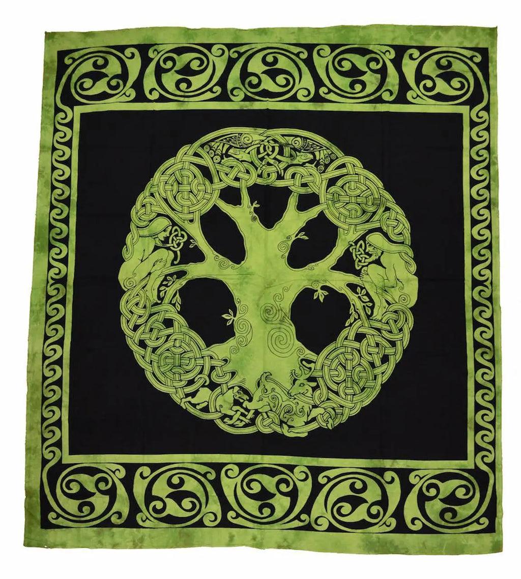 YGGDRASIL Keltische Tagesdecke Wandbehang Lebensbaum & Ornament