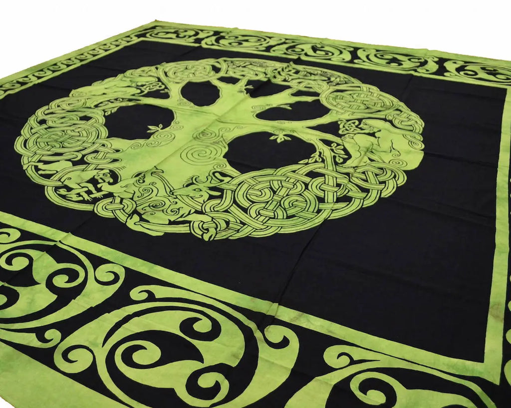YGGDRASIL Keltische Tagesdecke Wandbehang Lebensbaum & Ornament