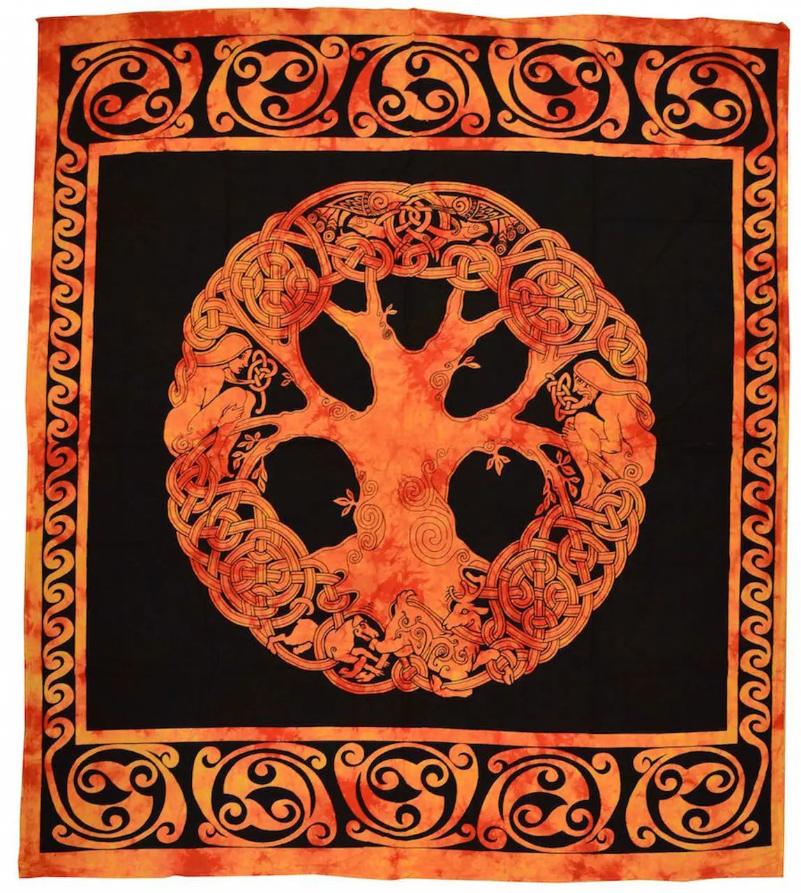 YGGDRASIL Keltische Tagesdecke Wandbehang Lebensbaum & Ornament