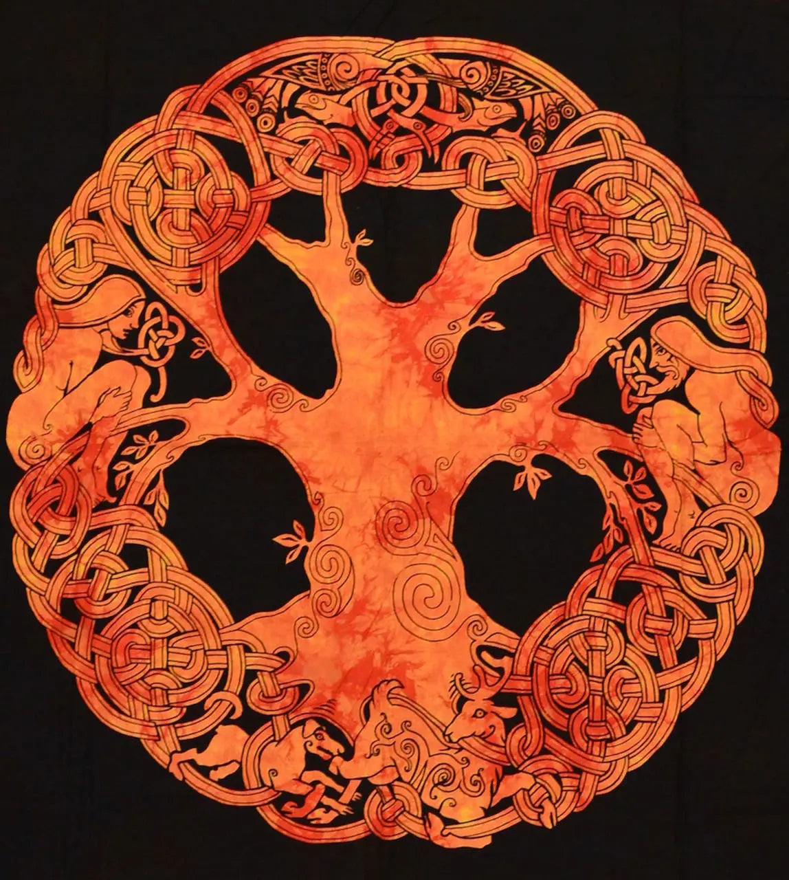 YGGDRASIL Keltische Tagesdecke Wandbehang Lebensbaum & Ornament