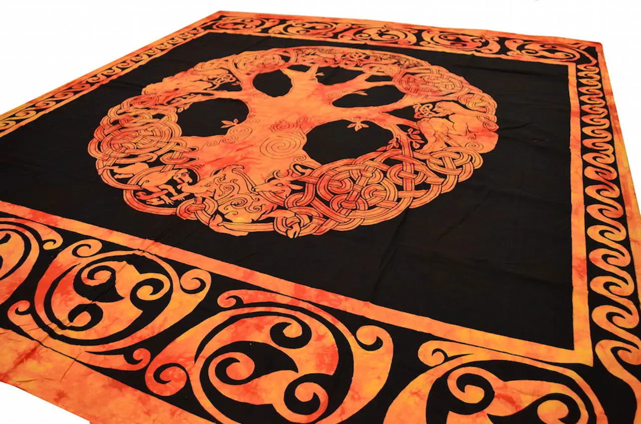 YGGDRASIL Keltische Tagesdecke Wandbehang Lebensbaum & Ornament