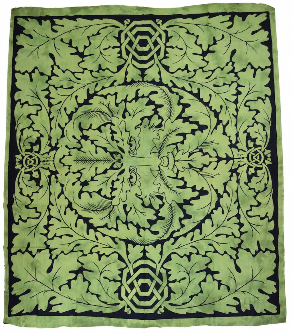 Keltische Tagesdecke Grüner Mann 200x235cm Wandbehang & Dekotuch