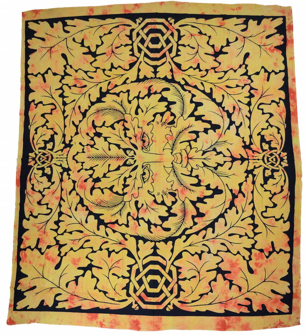 Keltische Tagesdecke Grüner Mann 200x235cm Wandbehang & Dekotuch