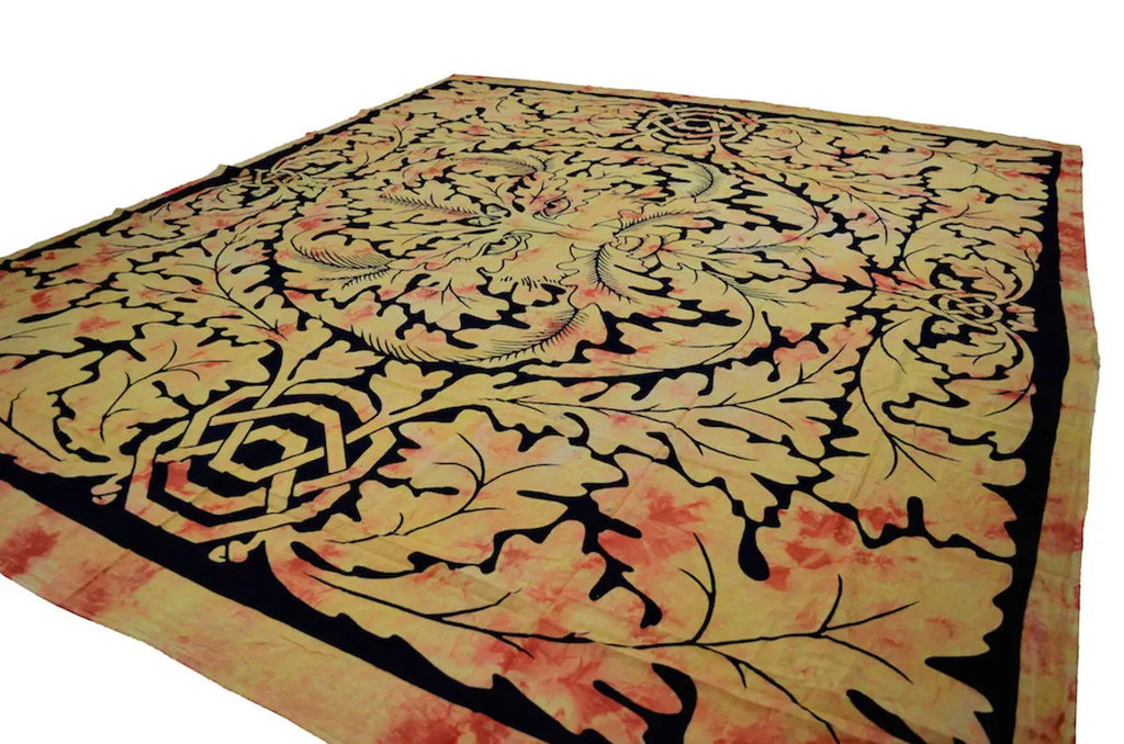 Keltische Tagesdecke Grüner Mann 200x235cm Wandbehang & Dekotuch