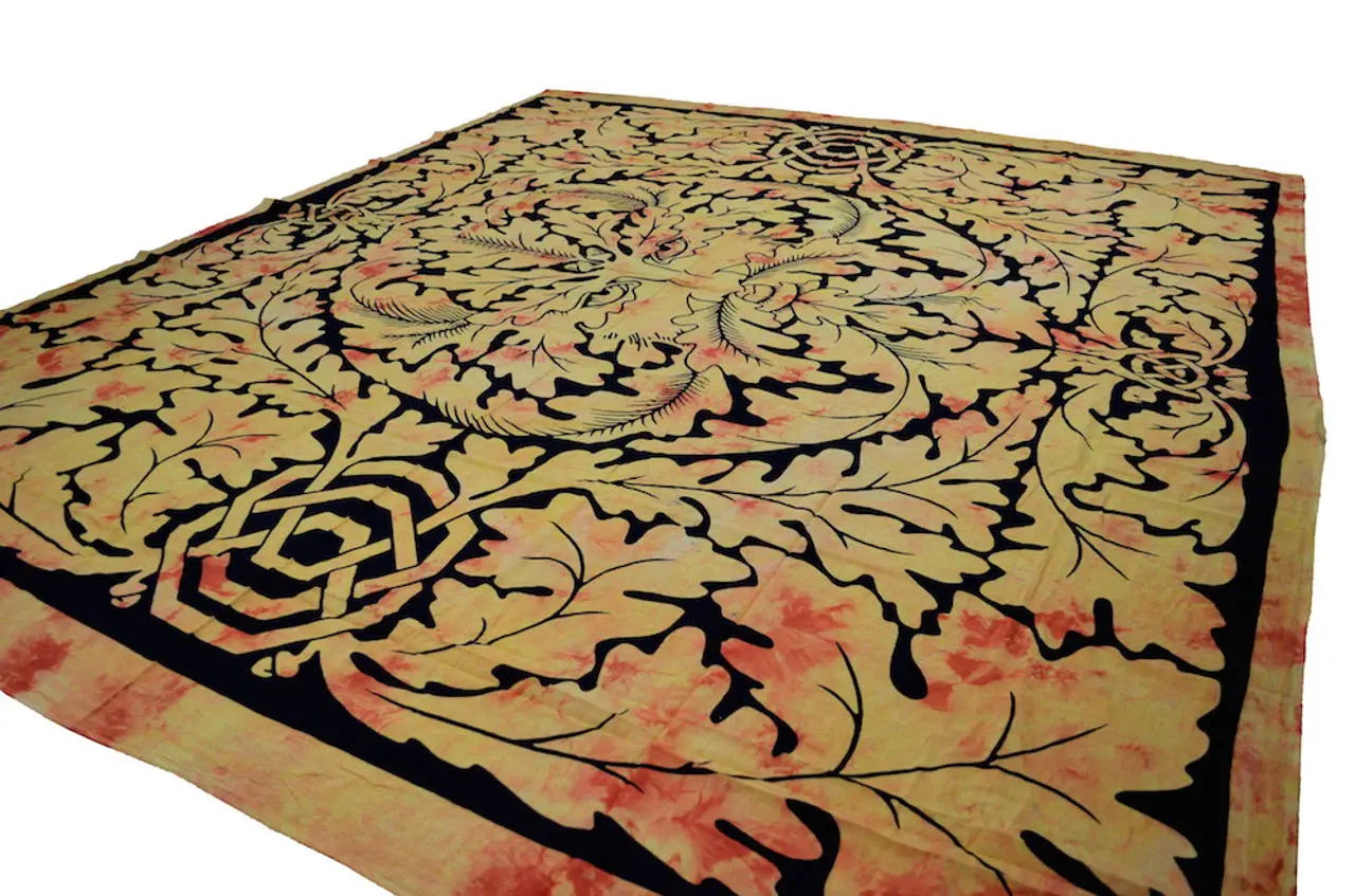 Keltische Tagesdecke Grüner Mann 200x235cm Wandbehang & Dekotuch