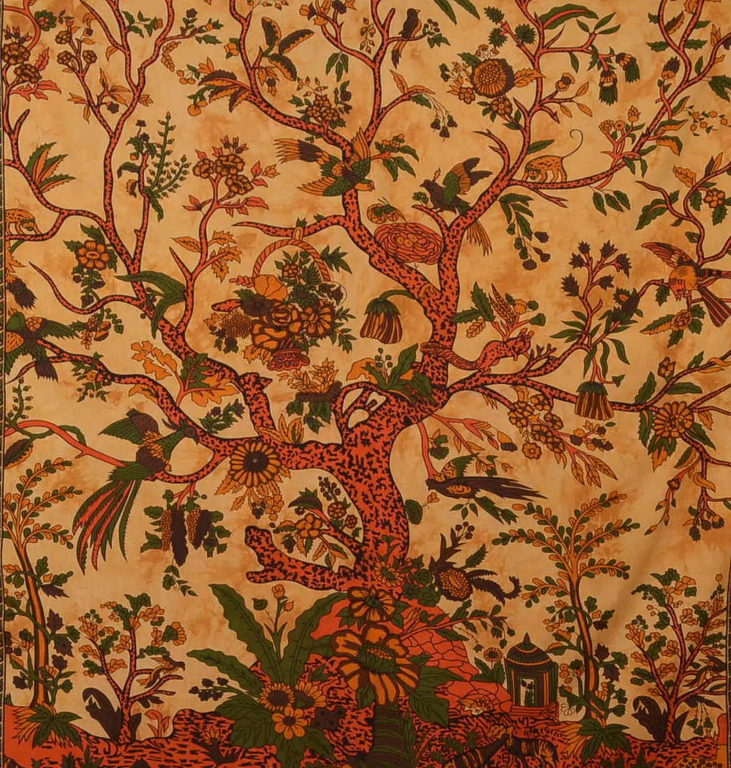 Indische Tagesdecke Lebensbaum Wandtuch Wandbehang