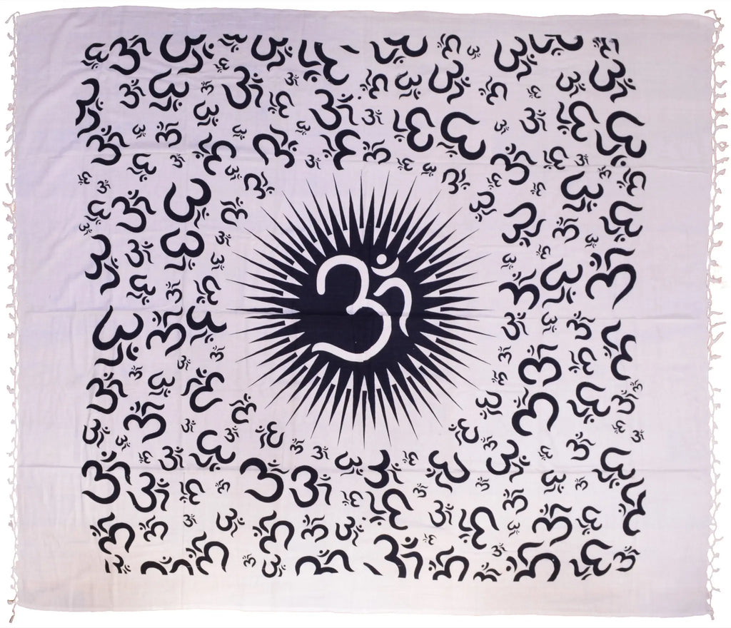 Großes Tuch Om ? Wandtuch aus Baumwolle 220x240 cm Spirituelles Goa Design