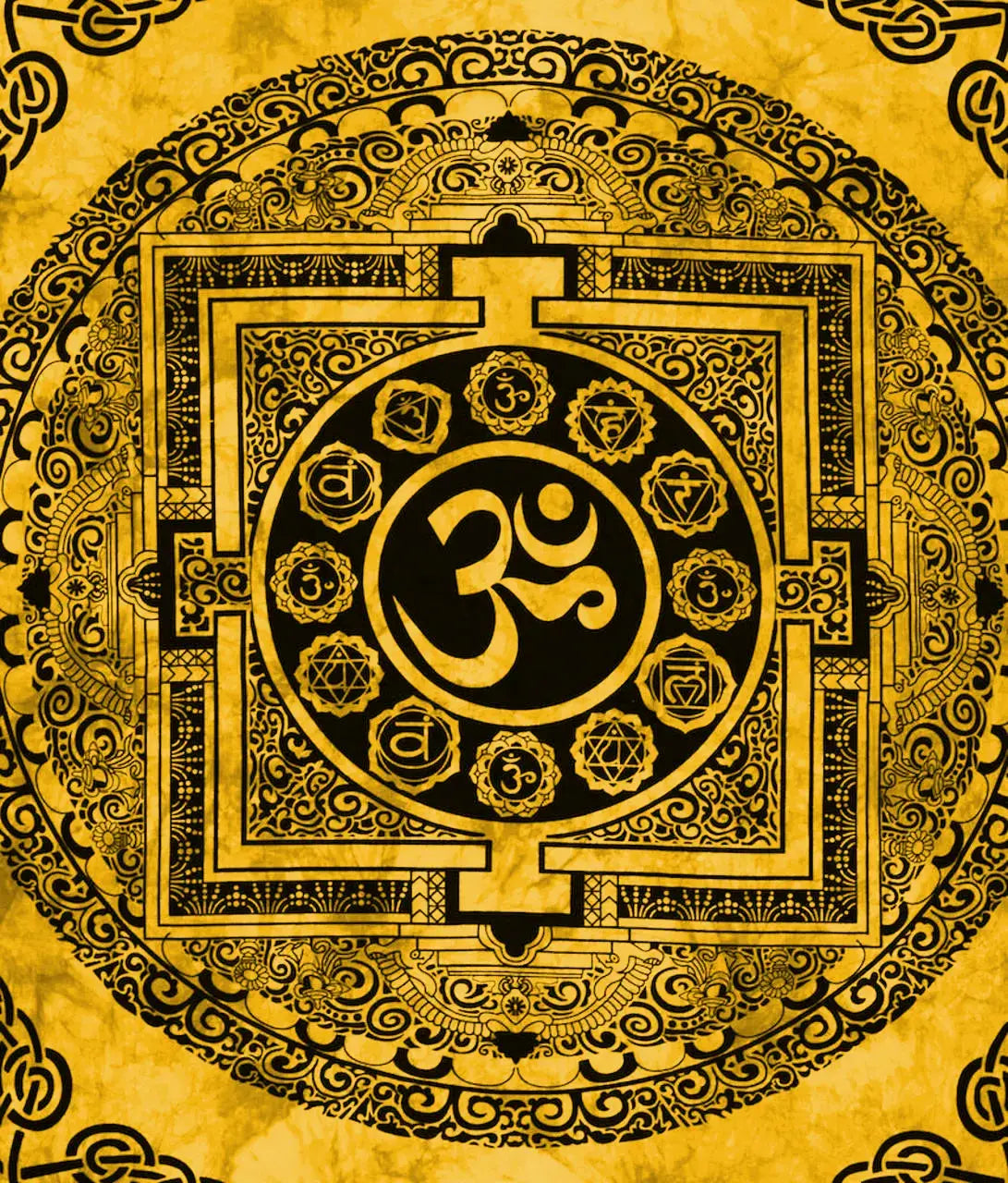 Om-Wandtuch Yantra Om Symbol Deko-Tuch