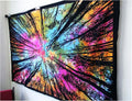 Psychedelic Wood Wandtuch Mystisches Waldmotiv Regenbogen-Hintergrund