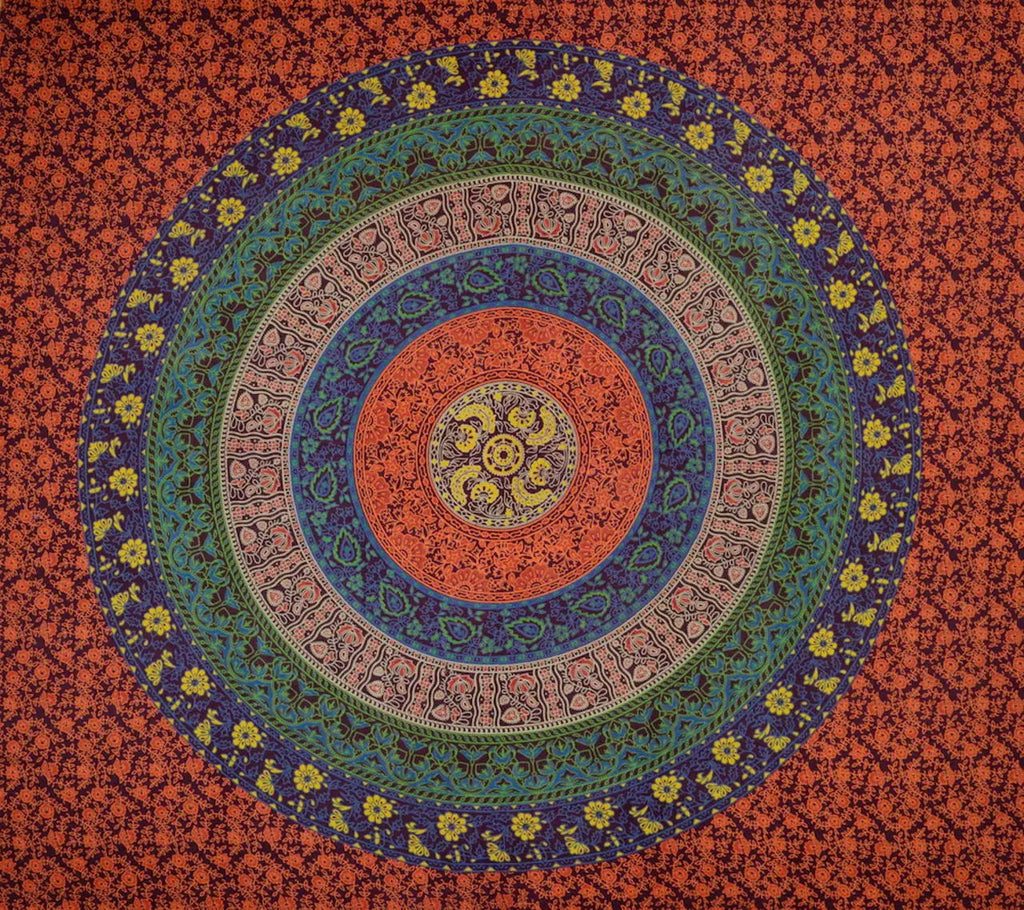 Traditionelle Indische Tagesdecke Mandala Wandtuch, Raumteiler