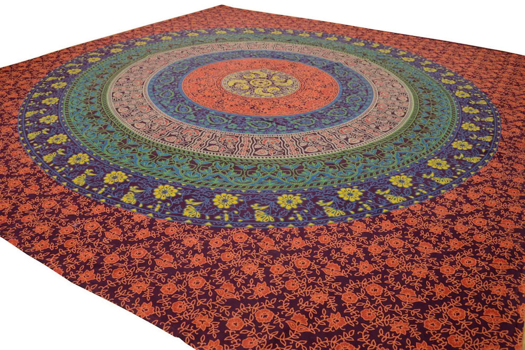 Traditionelle Indische Tagesdecke Mandala Wandtuch, Raumteiler