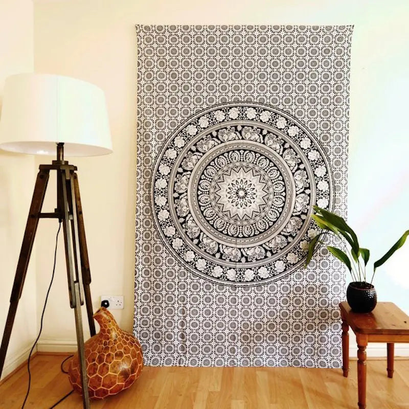 Mandala-Elefanten Wandtuch Deko Tuch 150x200cm