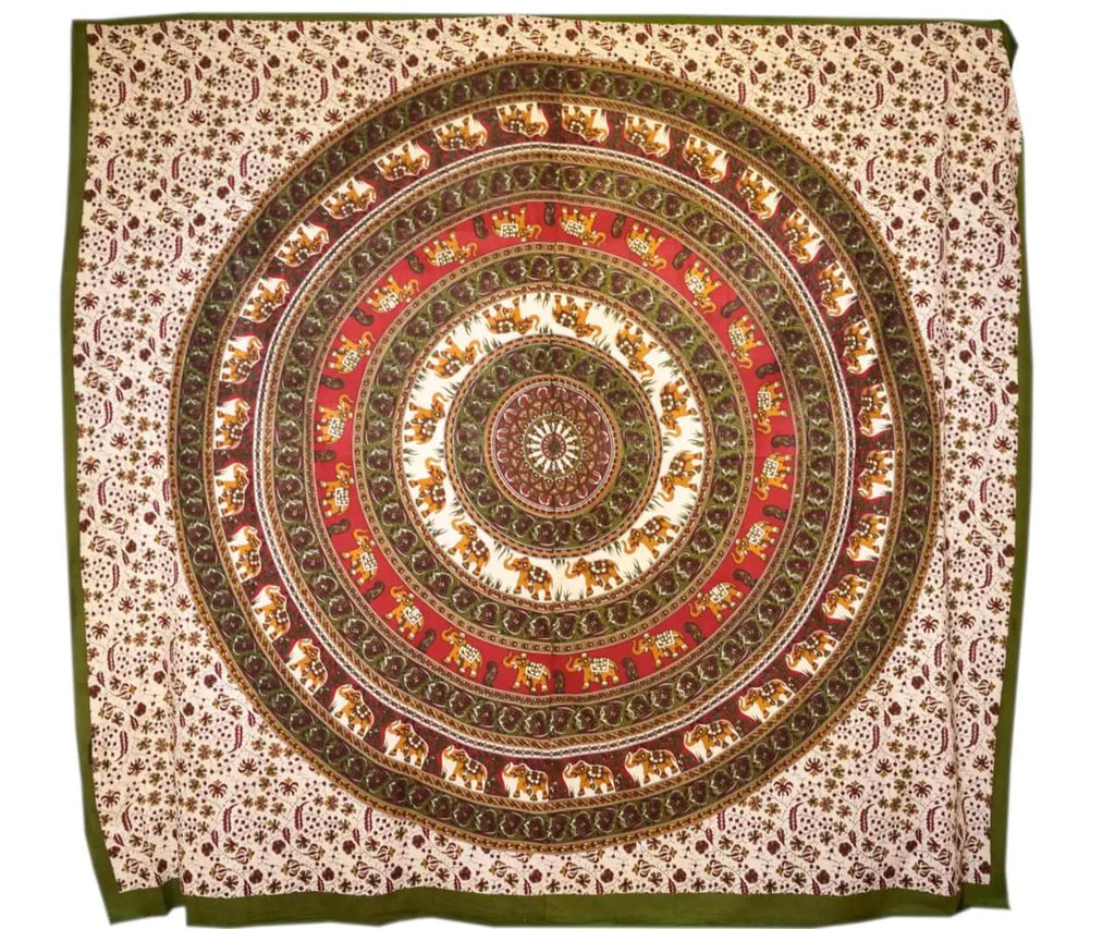 Elefanten Mandala Wandtuch Paisley Tagesdecke