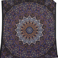 Kontrastreiches Indisches Wandtuch Mandala – Boho Deko mit Elefanten