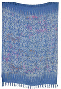 Sarong Tuch Blau mehrfarbiges Batikmuster Lunghi