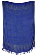 Sarong Tuch Kreisemotiv Dunkelblau Lunghi