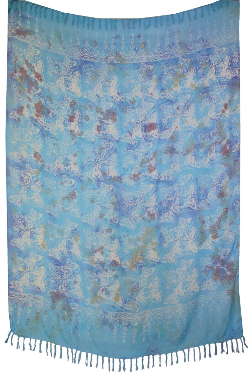 Sarong Tuch mit Schmetterlingen Lunghi Pareo Tuch