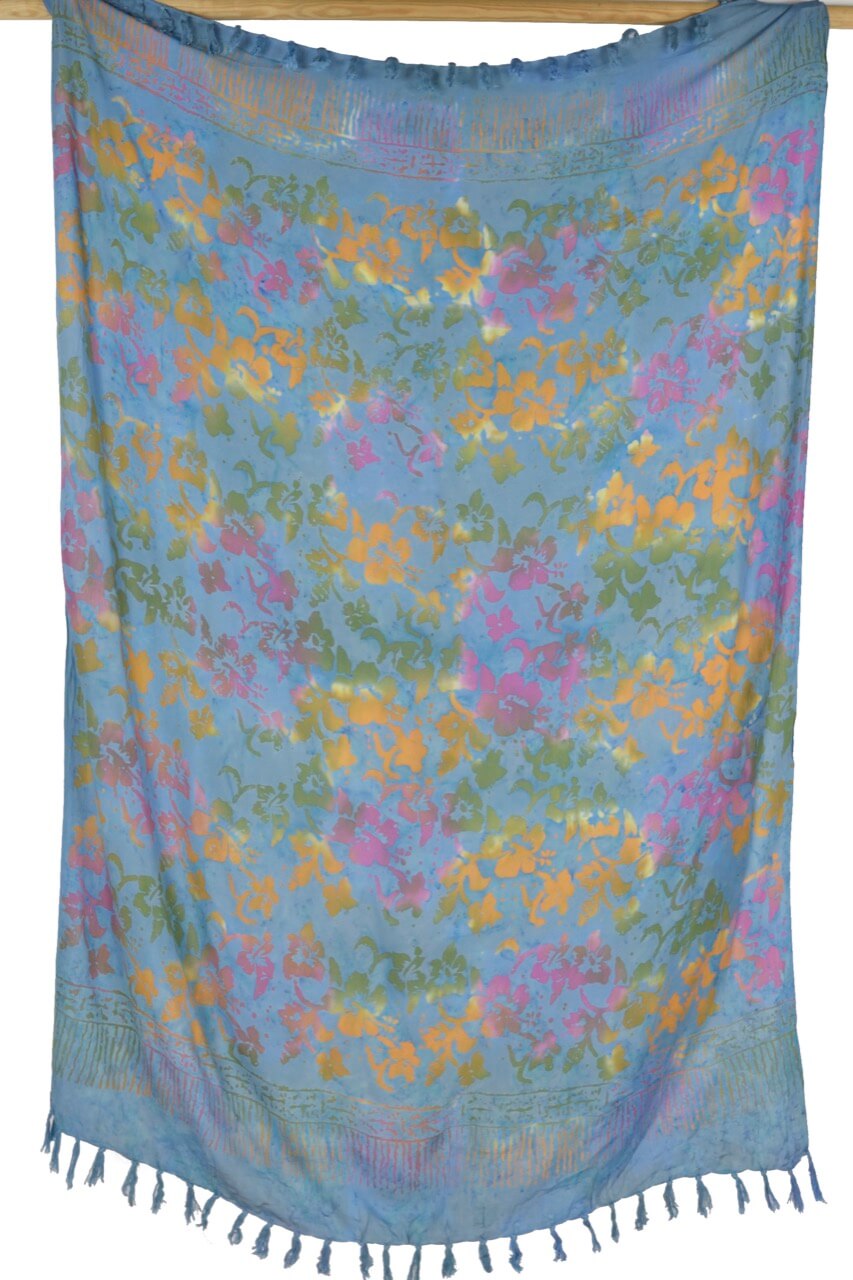 Hibiscus Blüten Batik Sarong Lunghi Pareo Tuch