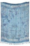 Sarong Hellblau weiss gemustert Lunghi Pareo Tuch