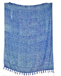 Sarong Hellblau Blümchenmuster Lunghi Pareo Tuch