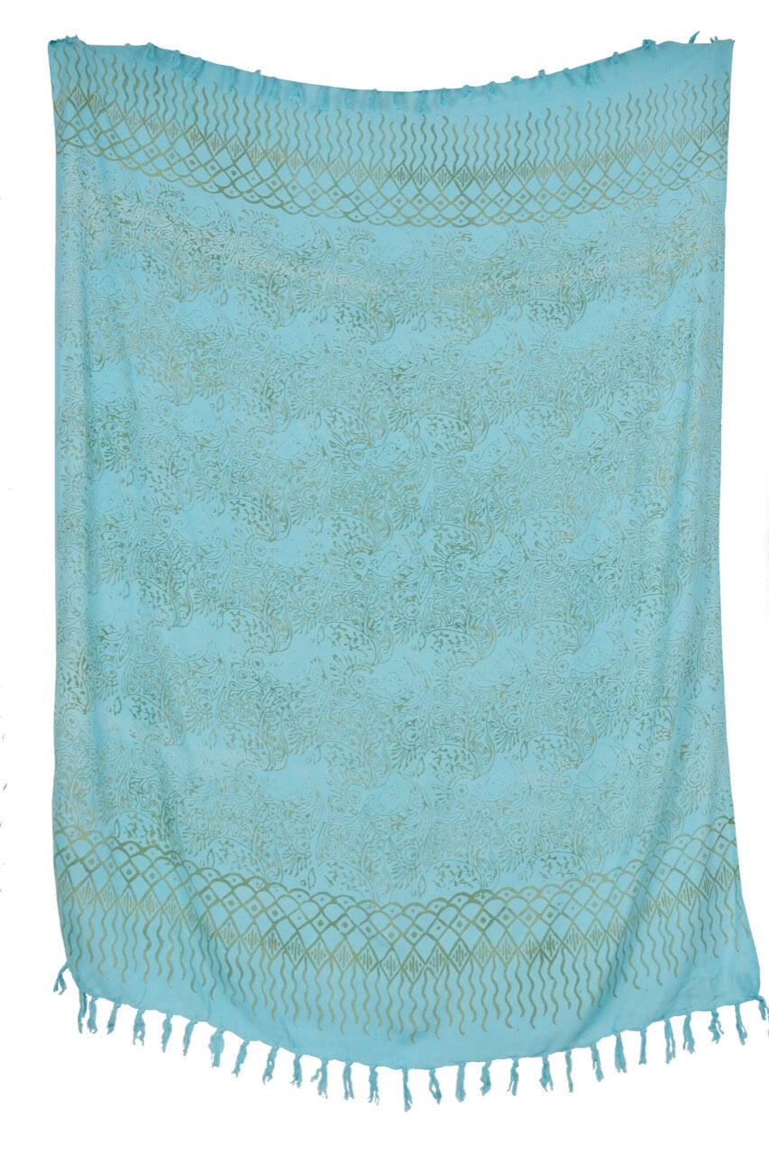 Türkiser Batik Lunghi Sarong Pareo Lunghi Pareo Tuch