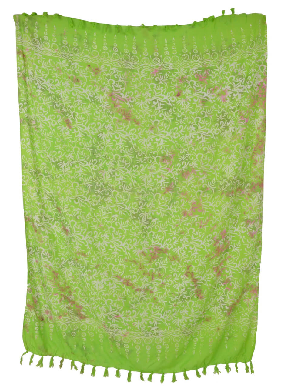 Sarong Tuch Blau mehrfarbiges Batikmuster Lunghi