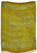 Olivfarbener Batik Sarong türkises Kreisemuster Lunghi Pareo Tuch