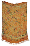 Oranger Sarong mit Pflanzen Batik Pareo Lunghi