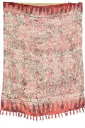 Sarong Rot Weiss Blumenmuster Lunghi Pareo Tuch