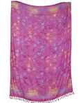 Pinkfarbiger Batik Sarong Blumenmuster Lunghi Pareo Tuch