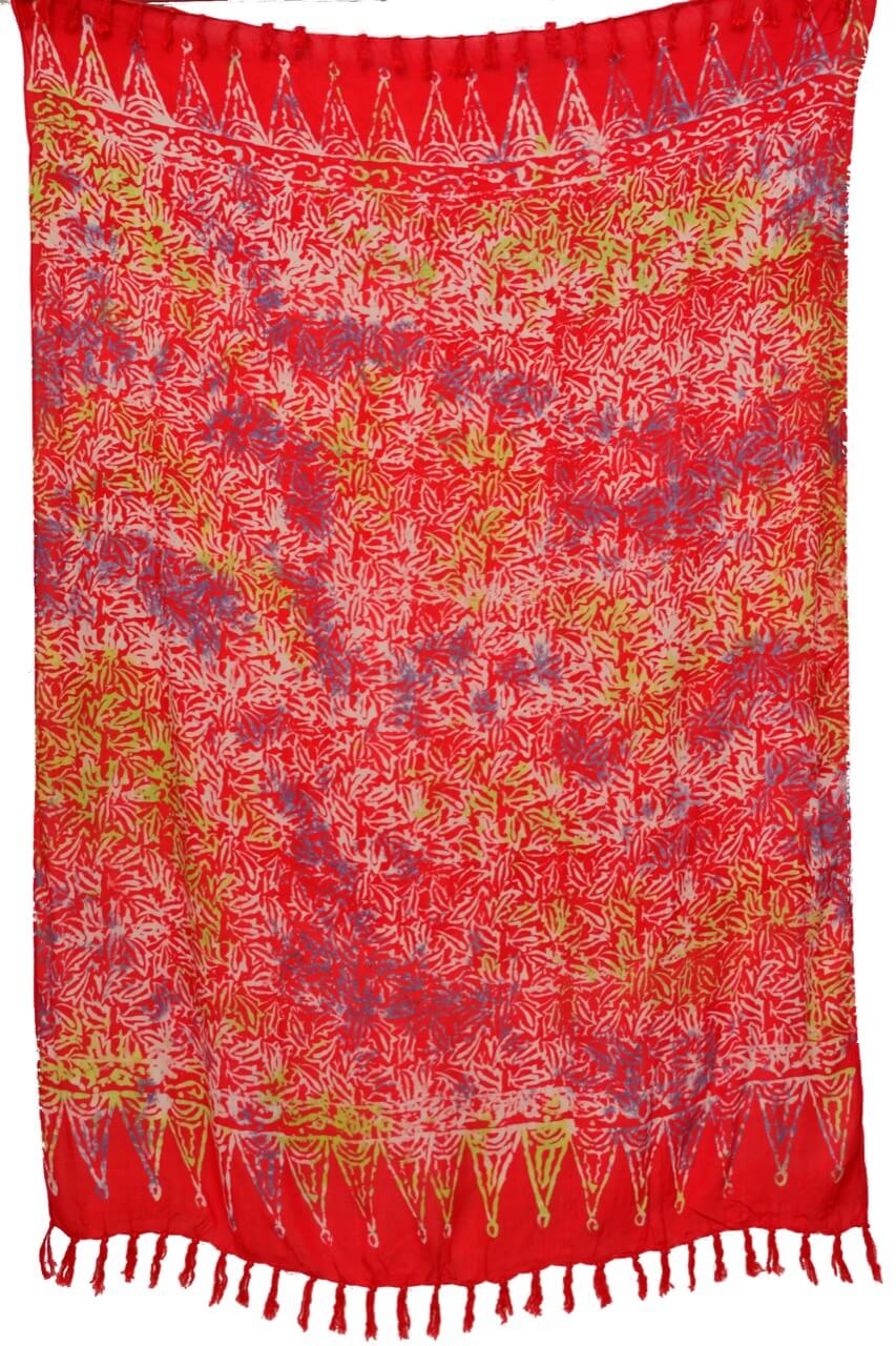 Sarong Rot bunt Batik Lunghi Pareo Tuch