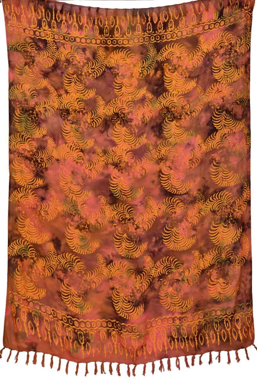 Sarong Terracotta Farn Lunghi Pareo Tuch