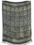 Schwarzer Sarong Spiralenmuster Lunghi Pareo Tuch