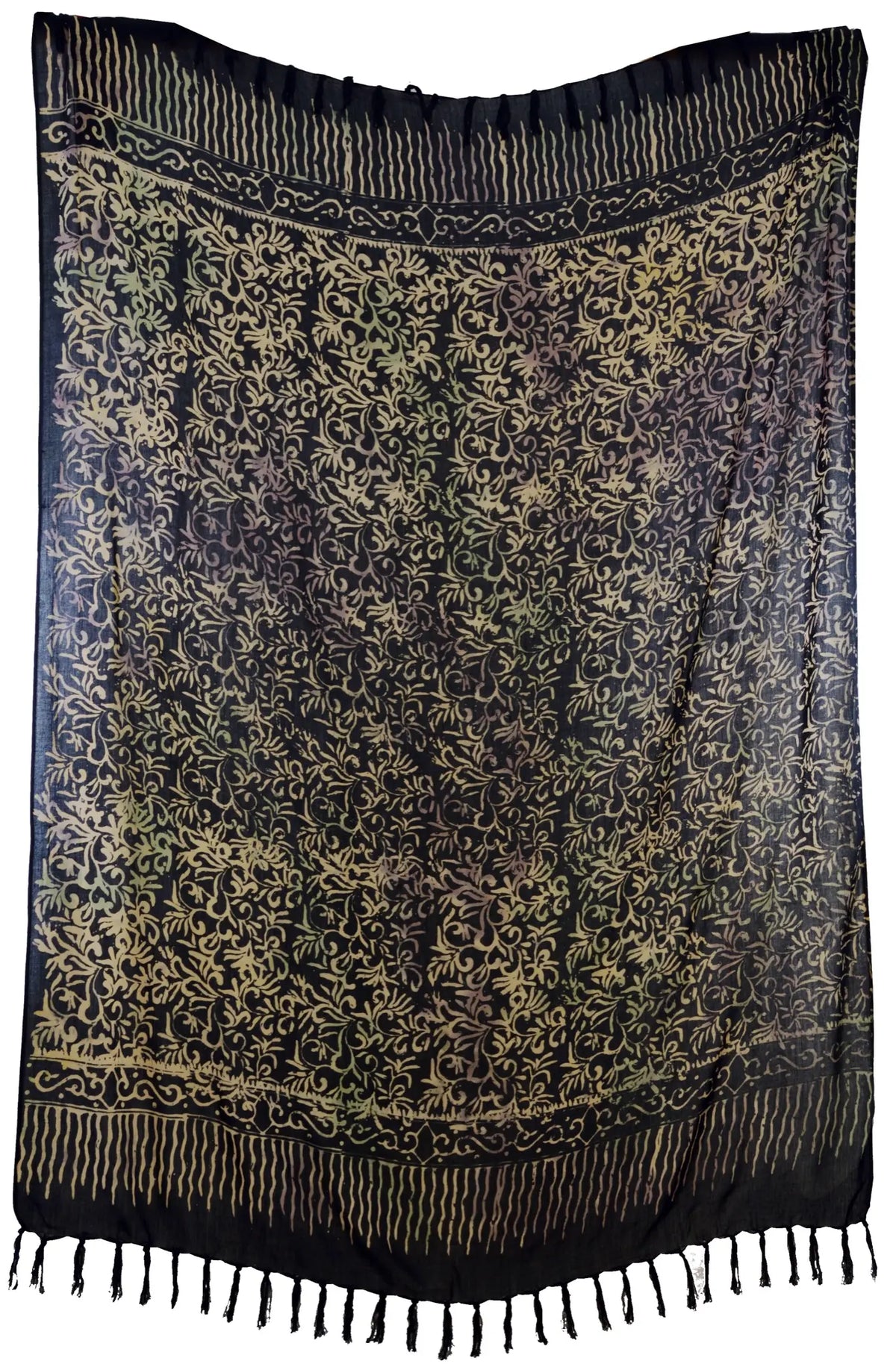 Schwarz-Beiger Sarong florales Muster