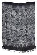 Schwarz Weisser Pareo florales Muster Lunghi Sarong Tuch