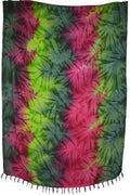 Batik Sarong Pareo Oliv-Grün-Rot Lunghi Pareo Tuch