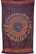 Pfauenrad-Mandala Sarong Baumwolle Lunghi, Pareo
