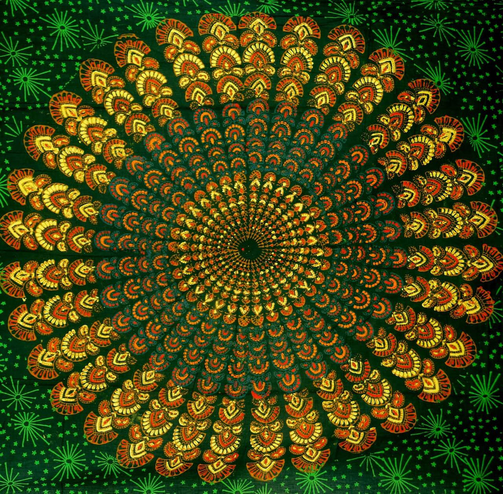 Pfauenrad-Mandala Sarong Baumwolle Lunghi, Pareo