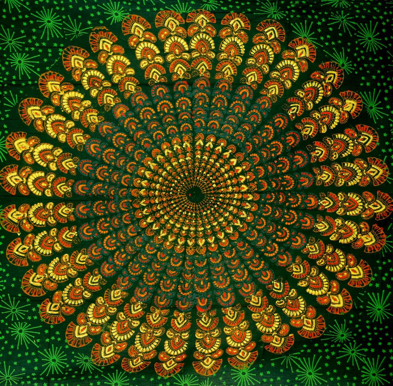 Pfauenrad-Mandala Sarong Baumwolle Lunghi, Pareo