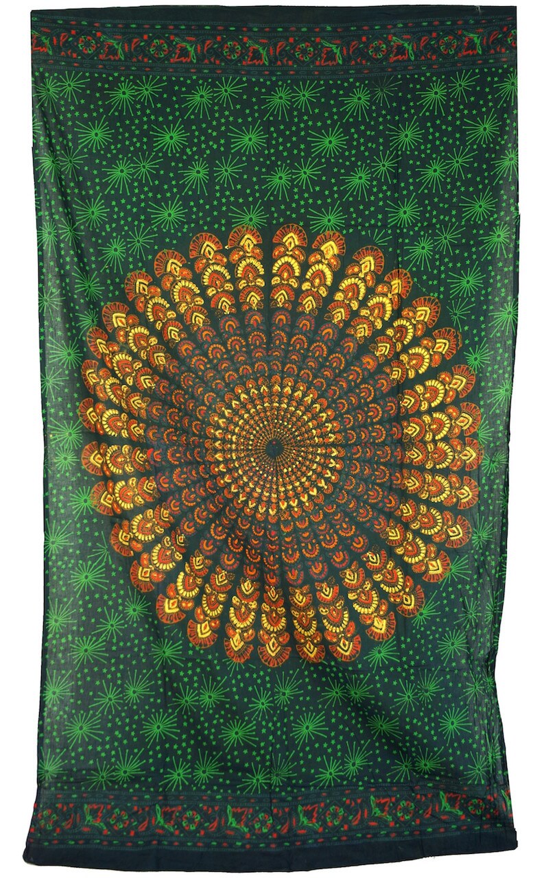 Pfauenrad-Mandala Sarong Baumwolle Lunghi, Pareo