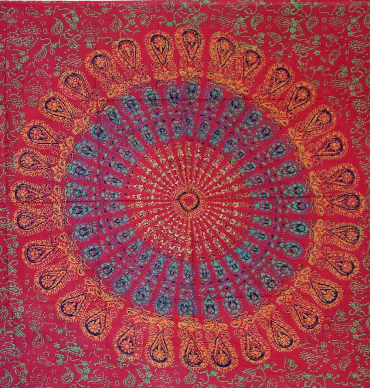 Pfauenrad-Mandala Sarong Baumwolle Lunghi, Pareo