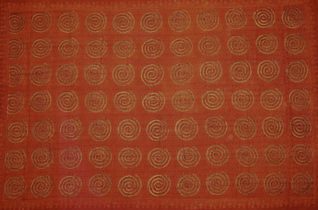 Spiralen Sarong Baumwolle Lunghi Terracotta Naturfarbe