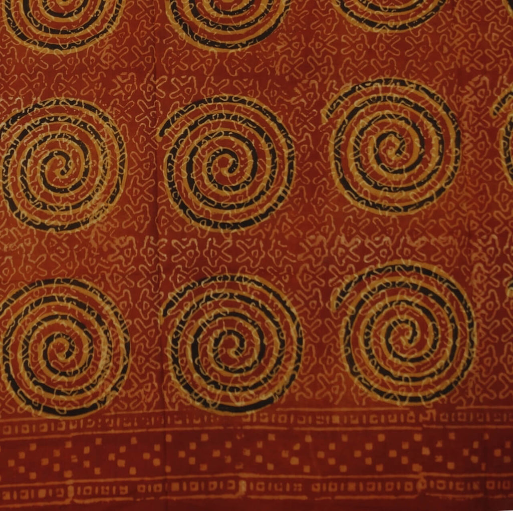 Spiralen Sarong Baumwolle Lunghi Terracotta Naturfarbe