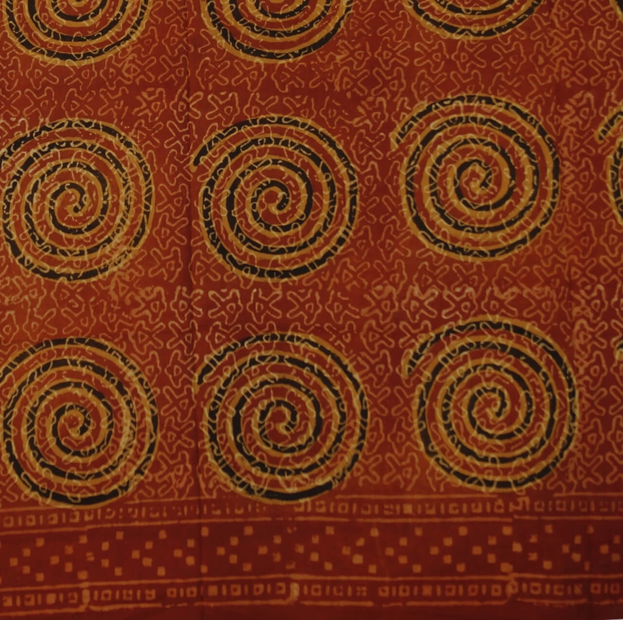 Spiralen Sarong Baumwolle Lunghi Terracotta Naturfarbe