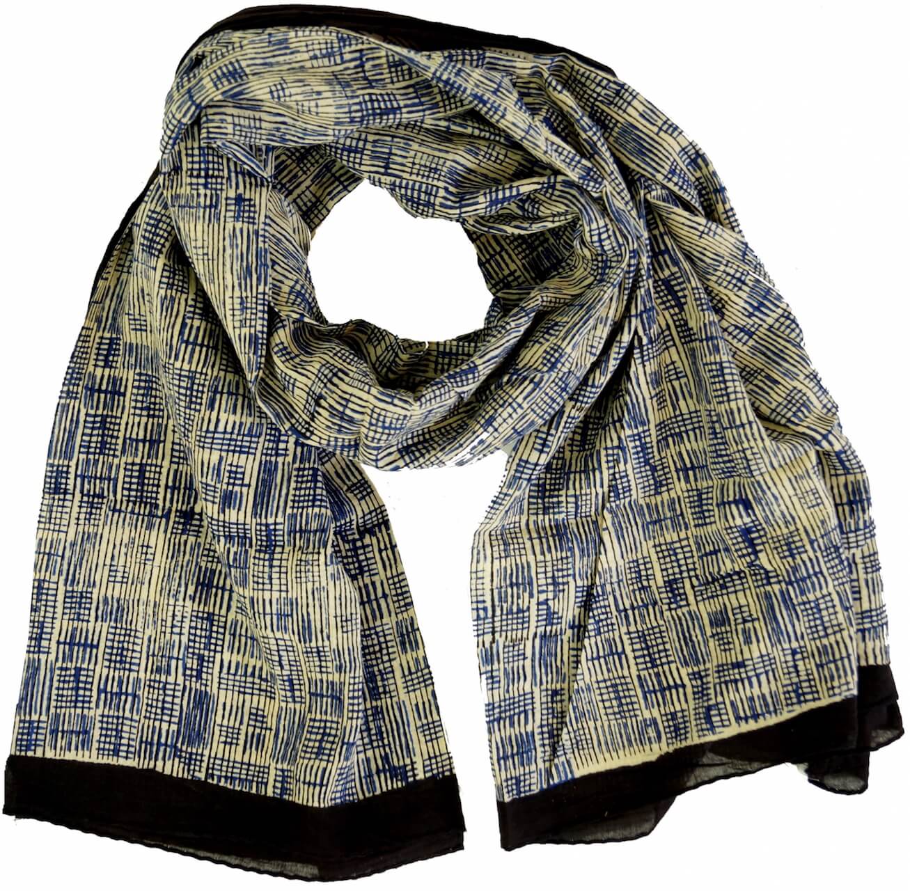Baumwollsarong Beige Indigo Lunghi, Pareo